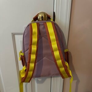 NWT Crate&Kids Colorblock Purple & Orange SMALL Kids Backpack with Side Pockets